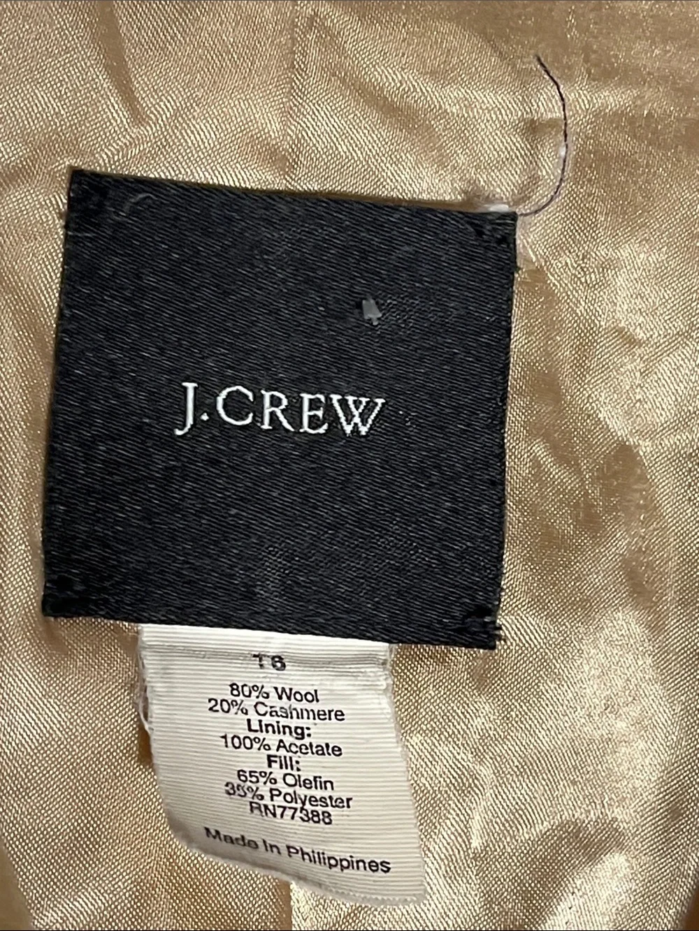 J. Crew Camel Wool Single-Breasted Coat - Picture 3 of 11